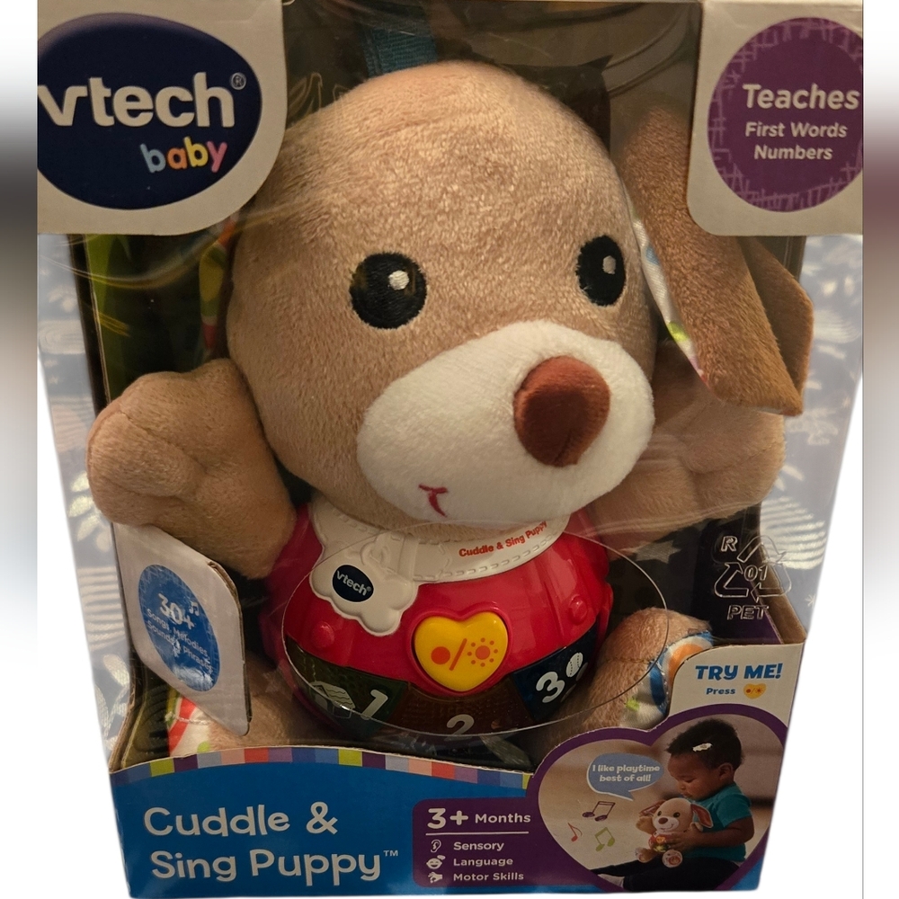 VTech Baby Cuddle & Sing Puppy - Brown and Red